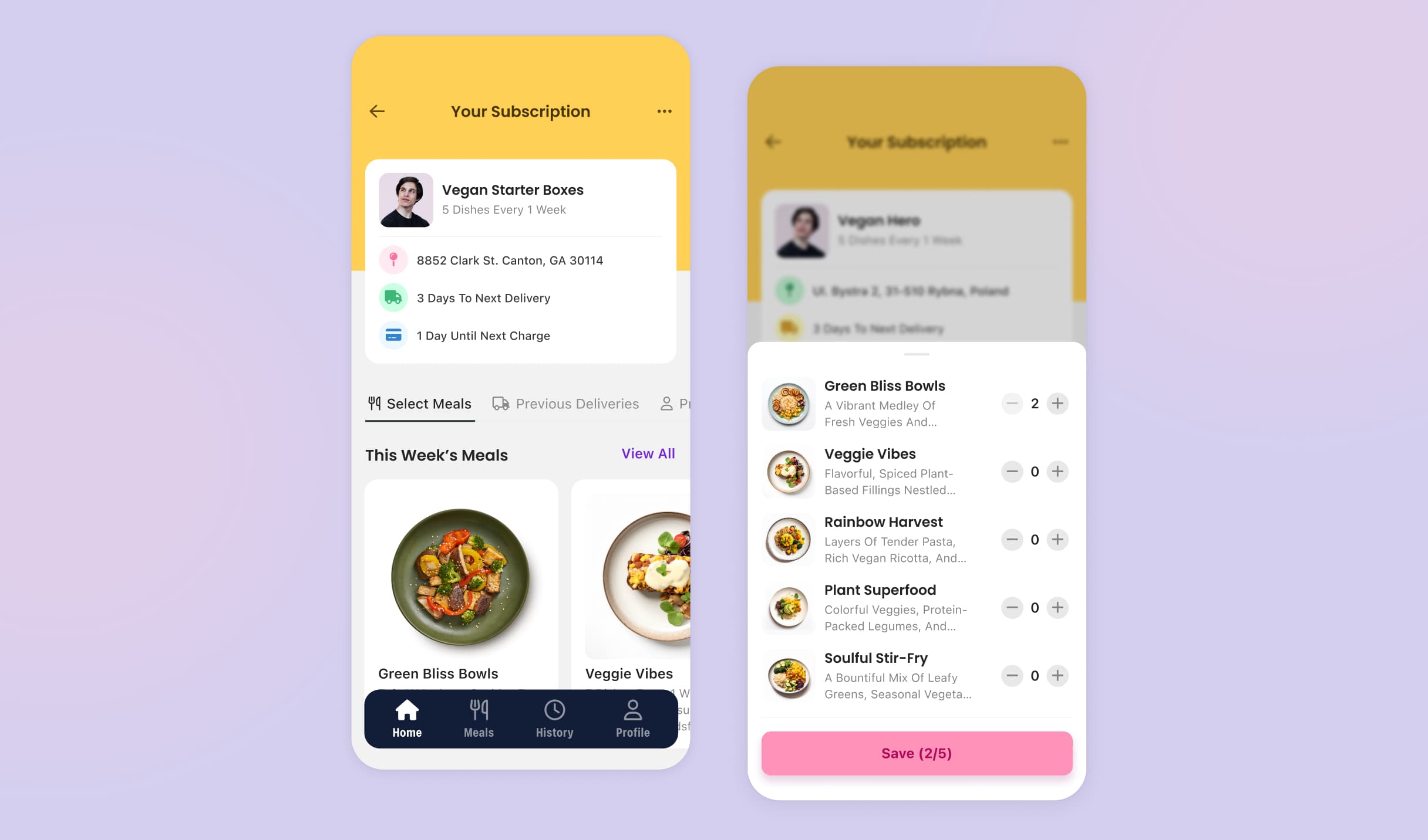 Meal delivery app — project image 1